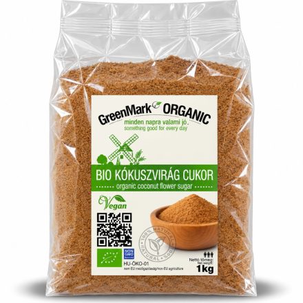 Bio Kókuszvirág cukor 1 kg GreenMark XXL – kókuszvirág cukor