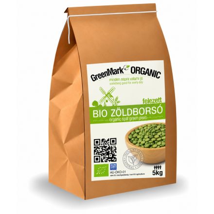 Bio Zöldborsó felezett 5 kg GreenMark XXL – 4ELEM