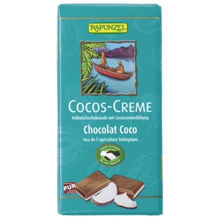 Bio Kókuszos krémcsokoládé 100 g Rapunzel