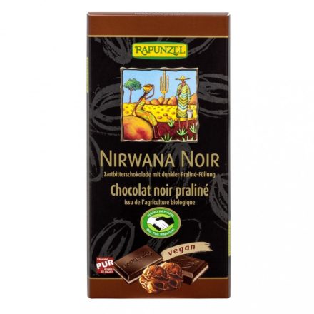 Bio Nirwana Noir keserű töltött csokoládé 100 g Rapunzel 