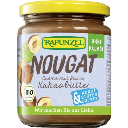 Bio Mogyorós nugátkrém pálmaolaj nélkül kókuszvirág cukorral 250 g Rapunzel 