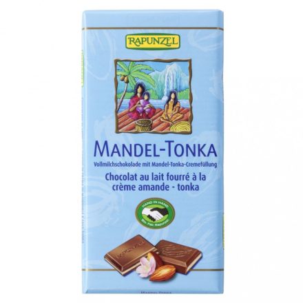 Bio Tejcsokoládé mandula-tonkakrémmel 100 g  Rapunzel