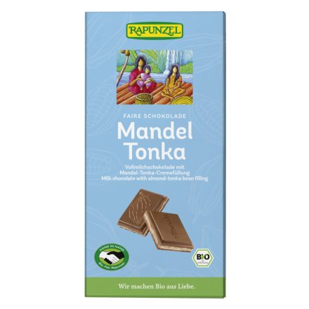 Bio Tejcsokoládé mandula-tonkakrémmel 100 g  Rapunzel