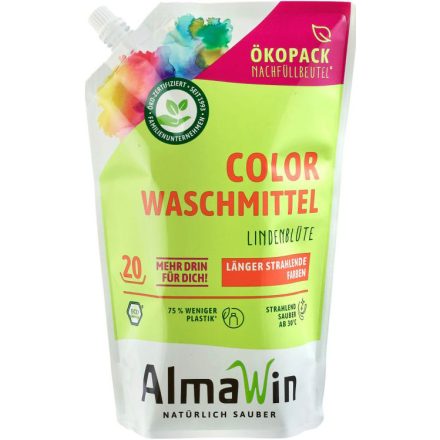 Color folyékony mosószer koncentrátum színes ruhákhoz hársfavirág kivonattal utántöltő 1500 ml Almawin
