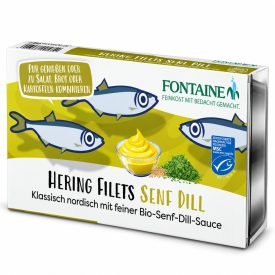 Hering bio mustáros kapormártásban 200 g Fontaine