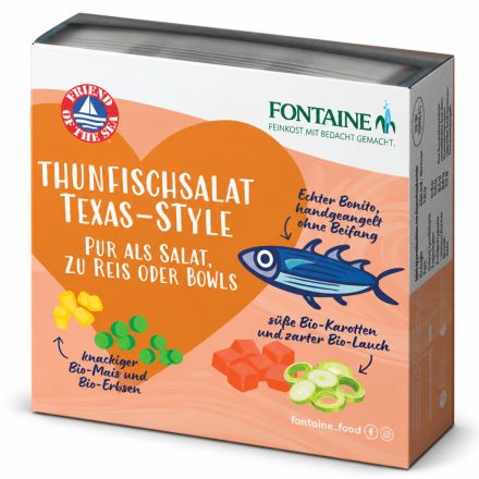 Texas Tonhalsaláta válogatott bio zöldségekkel és hidegen sajtolt bio napraforgóolajjal 200 g Fontaine