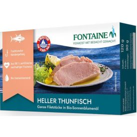 Sárgaúszójú tonhal bio napraforgóolajban 120 g Fontaine