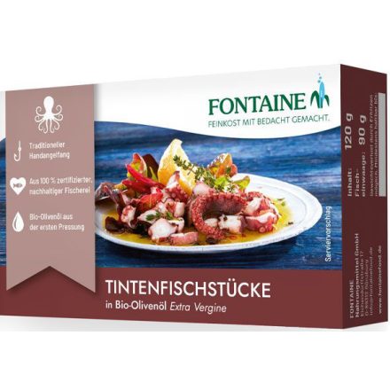 Polipdarabok bio olívaolajban 120 g Fontaine