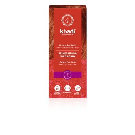 Növényi hajfesték por - Élénkvörös - 100%Henna 100 g Khadi