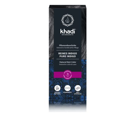 Növényi hajfesték por, ékesfekete Indigó 100 g Khadi