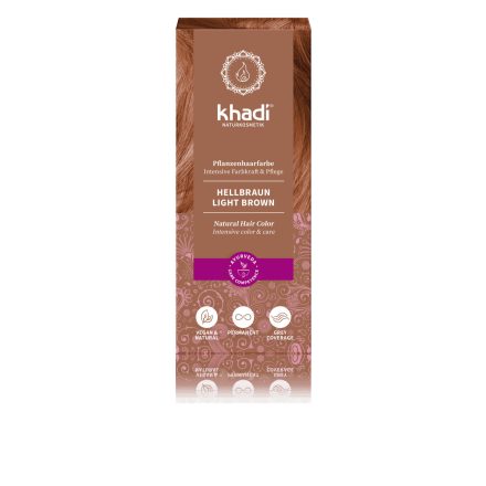 Növényi hajfesték por, Világosbarna 100 g Khadi