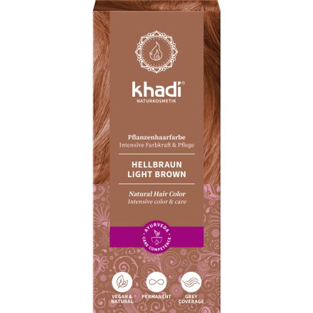 Növényi hajfesték por Világosbarna 100 g Khadi