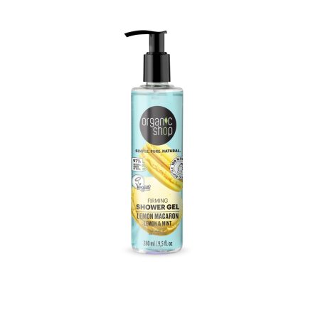 Lemon macaron Feszesítő tusfürdő citrommal és mentával 280 ml Organic Shop