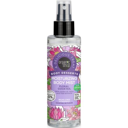 Virágkoktél illatú hidratáló testpermet 200 ml Organic Shop