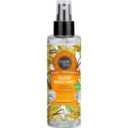 Vanília shake illatú ragyogást adó testpermet 200 ml Organic Shop 