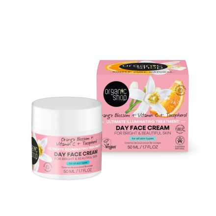 Nappali arckrém narancsvirággal C-vitaminnal és tokoferollal 50 ml Organic Shop