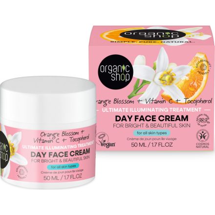 Nappali arckrém narancsvirággal C-vitaminnal és tokoferollal 50 ml Organic Shop