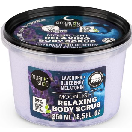 Relaxáló testradír levendulával, áfonyával és melatoninnal 250 ml Organic Shop