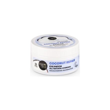 Természetes hidrogél szemmaszk kókusztejjel és niacinamiddal 60 db Organic Shop
