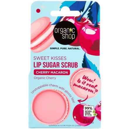 Cseresznyés macaron cukros ajakradír bio cseresznyével 10 ml Organis Shop