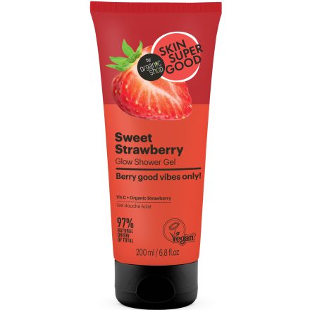 Sweet Strawberry ragyogásfokozó tusfürdő gél 200 ml Skin Super Good