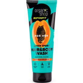   Sportolás utáni sampon és tusfürdő papayával és kollagénnel 200 ml Organic Shop