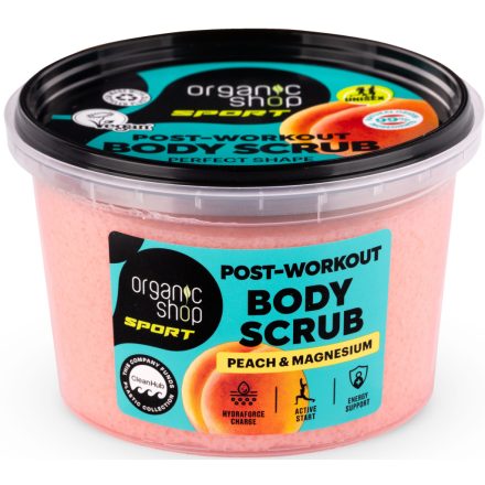 Edzés utáni testradír őszibarackkal és magnéziummal 250 ml Organic Shop