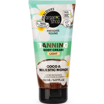 Barnító krém kókusszal és monoival - világos 150 ml Organic Shop