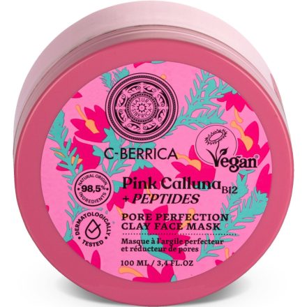 Pórustisztító agyagos arcmaszk B12 vitaminnal és peptidekkel 100 ml C-Berrica Pink Calluna
