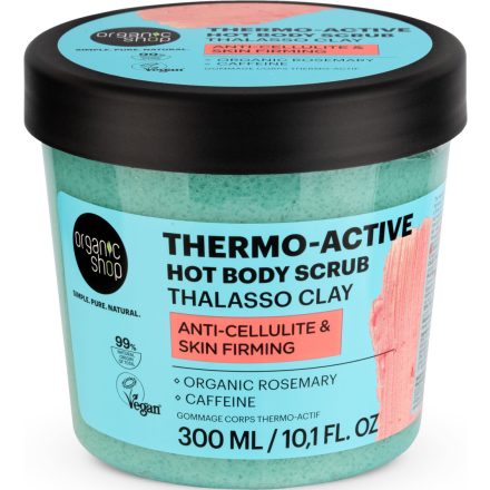 Thermo-active melegítő hatású testradír Thalasso agyaggal 300 ml Organic Shop