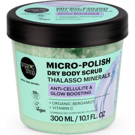 Mikropolír száraz testradír Thalasso ásványokkal 300 ml Organic Shop