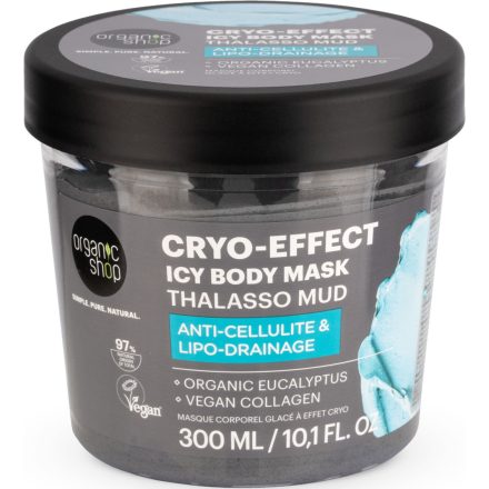 Cryo-hatás hűsítő jeges testpakolás Thalasso iszappal 300 ml Organic Shop