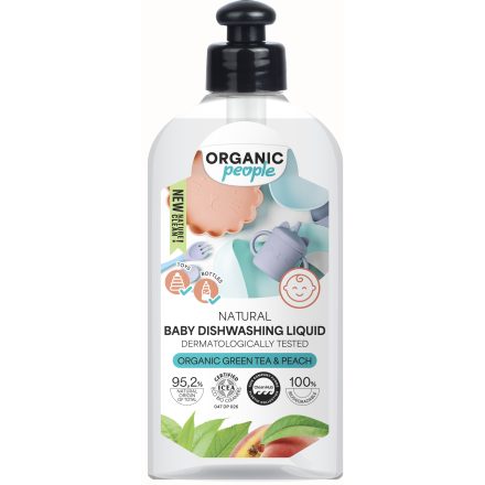 Mosogatószer babaedényekhez bio zöld teával és őszibarackkal 350 ml Organic People