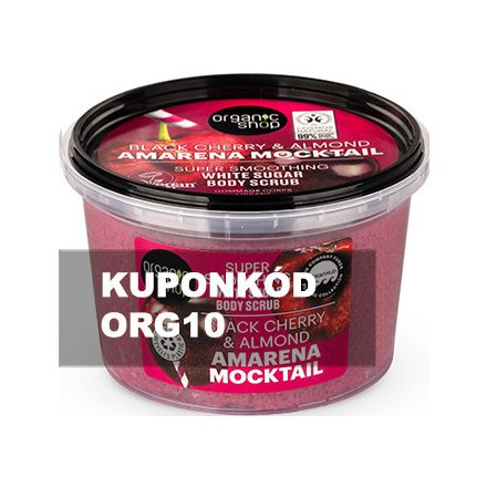 Amarena Mocktail Bőrkisimító testradír meggyel és mandulával 250 ml Organic Shop