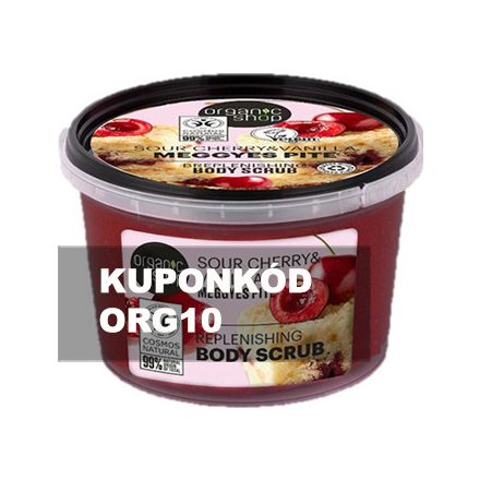 Meggyes pite Revitalizáló testradír meggyel és vaníliával 250 ml Organic Shop