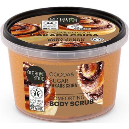 Kakaós csiga Kényeztető testradír bio kakaóval és cukorral 250 ml Organic Shop
