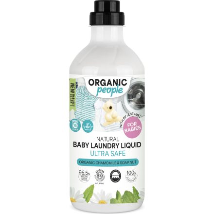 Folyékony mosószer babaruhákhoz bio kamillával és mosódióval 1000 ml Organic People