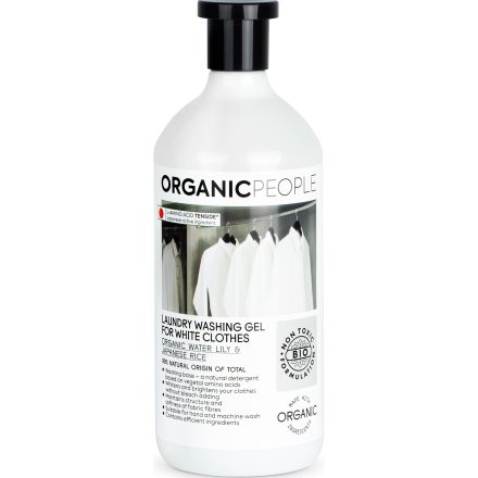 Öko Mosógél fehér ruhákhoz bio vízililiommal és japán rizzsel 1000 ml Organic People