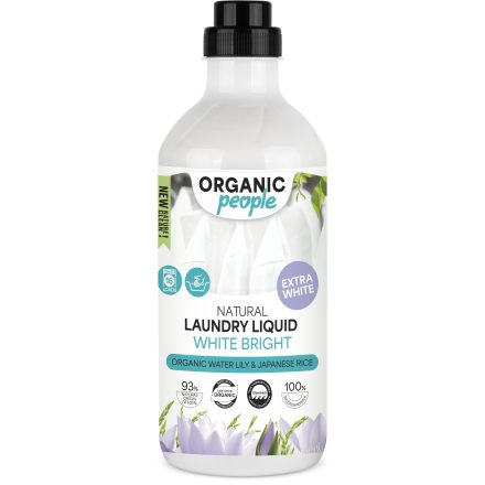 Folyékony mosószer fehér ruhákhoz bio víziliommal és japán rizzsel  1000 ml Organic People