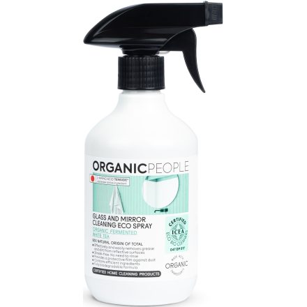 Ablak- és tükörtisztító spray bio fermentált fehér teával 500 ml Organic People 