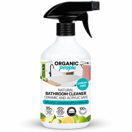 Fürdőszobatisztító kerámia és akril felületekre bio citrommal és almaecettel 500 ml Organic People