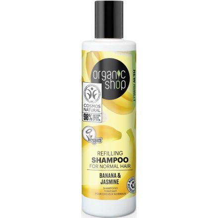 Tápláló sampon banánnal és jázminnal 280 ml Organic Shop