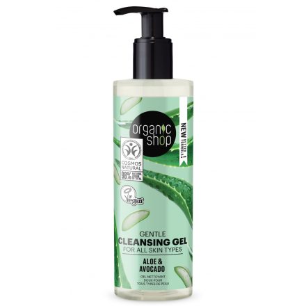 Gyengéd arctisztító gél aloe verával és avokádóval 250 ml Organic Shop