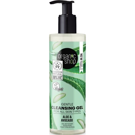 Gyengéd arctisztító gél aloe verával és avokádóval 250 ml Organic Shop