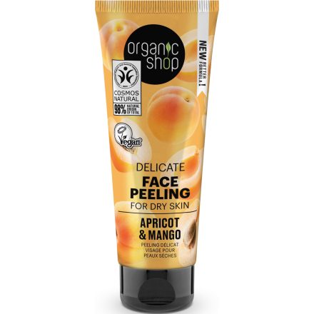Delicate arcpeeling sárgabarackkal és mangóval 75 ml Organic Shop