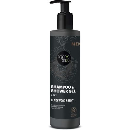 Men 2 in 1 sampon és tusfürdő tölgyfakéreg-kivonattal és mentával 280 ml Organic Shop