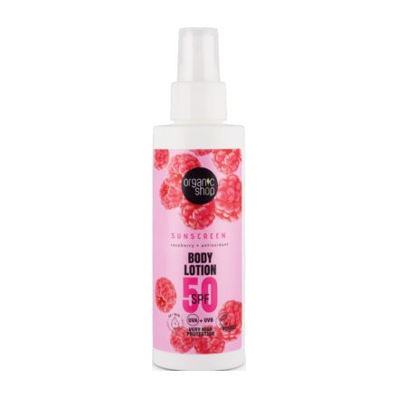 Fényvédő spray málnával és antioxidánsokkal SPF50 150 ml Organic Shop