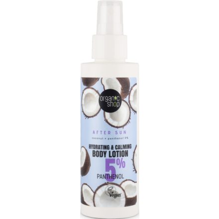 Napozás utáni testápoló spray kókusszal és 5% pantenollal 150 ml Organic Shop