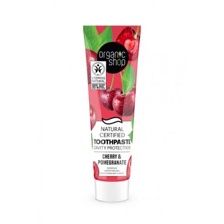 Szuvasodás elleni bio fogkrém cseresznyével és gránátalmával 100 g Organic Shop 