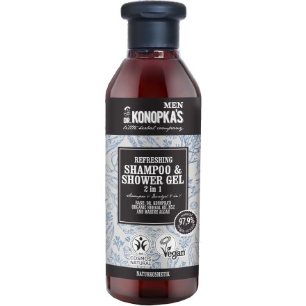 MEN Frissítő 2 az 1-ben sampon és tusfürdő gél 280 ml Dr.Konopka's